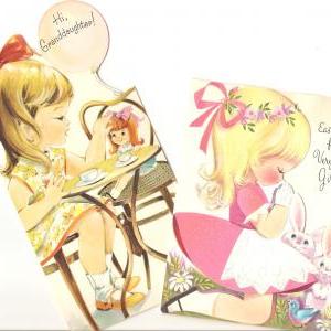 Vintage Hallmark Greeting Card Sweet Little Girls..