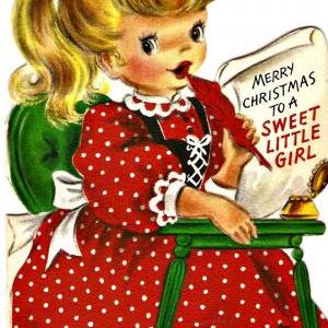 Vintage Hallmark Greeting Card Sweet Little Girls..