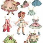 Vintage Paper Doll Magnets In Tin