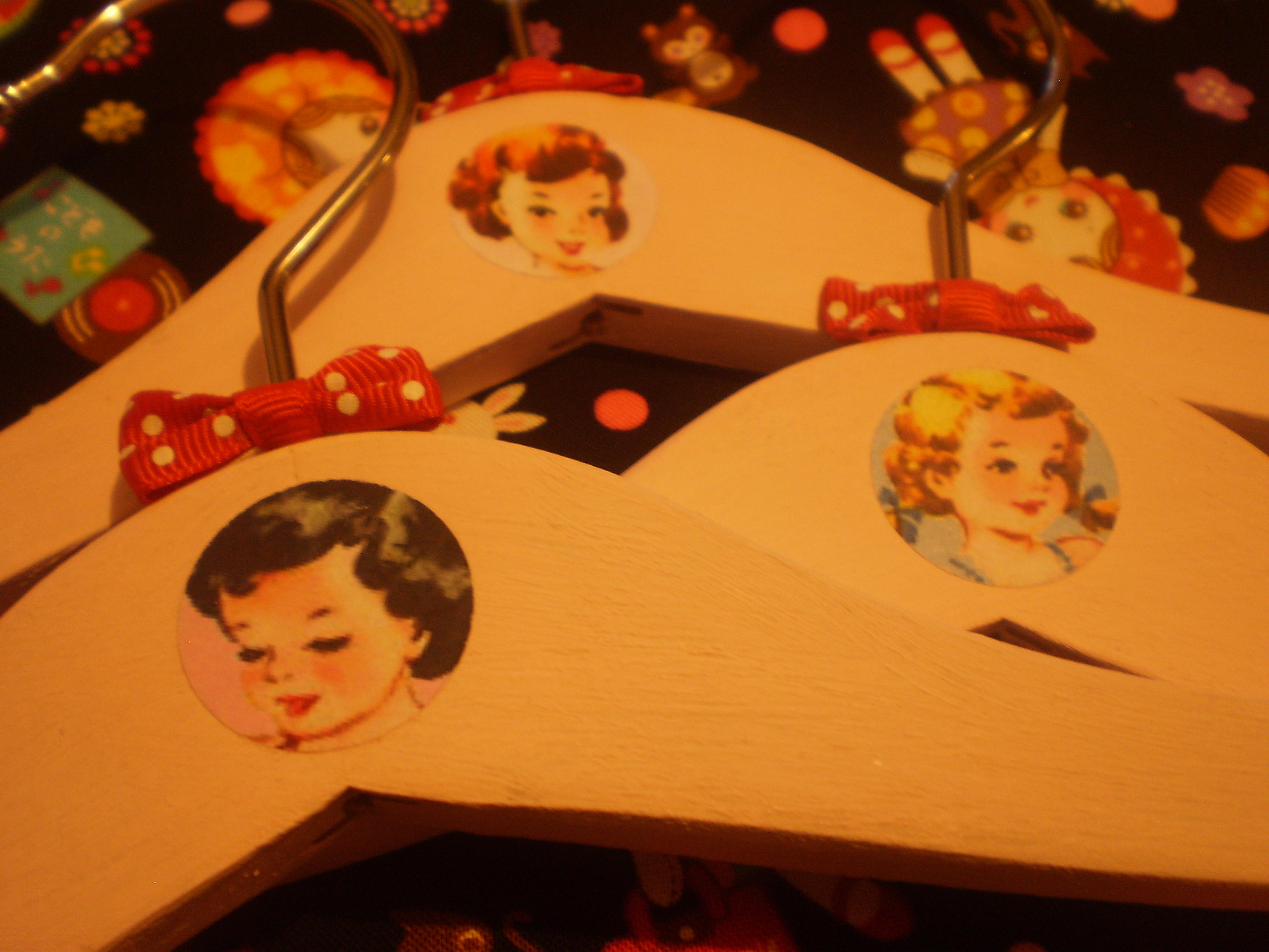Vintage Style Children's Hangers Set Of 3. Sweet, Retro, Kitsch. on Luulla